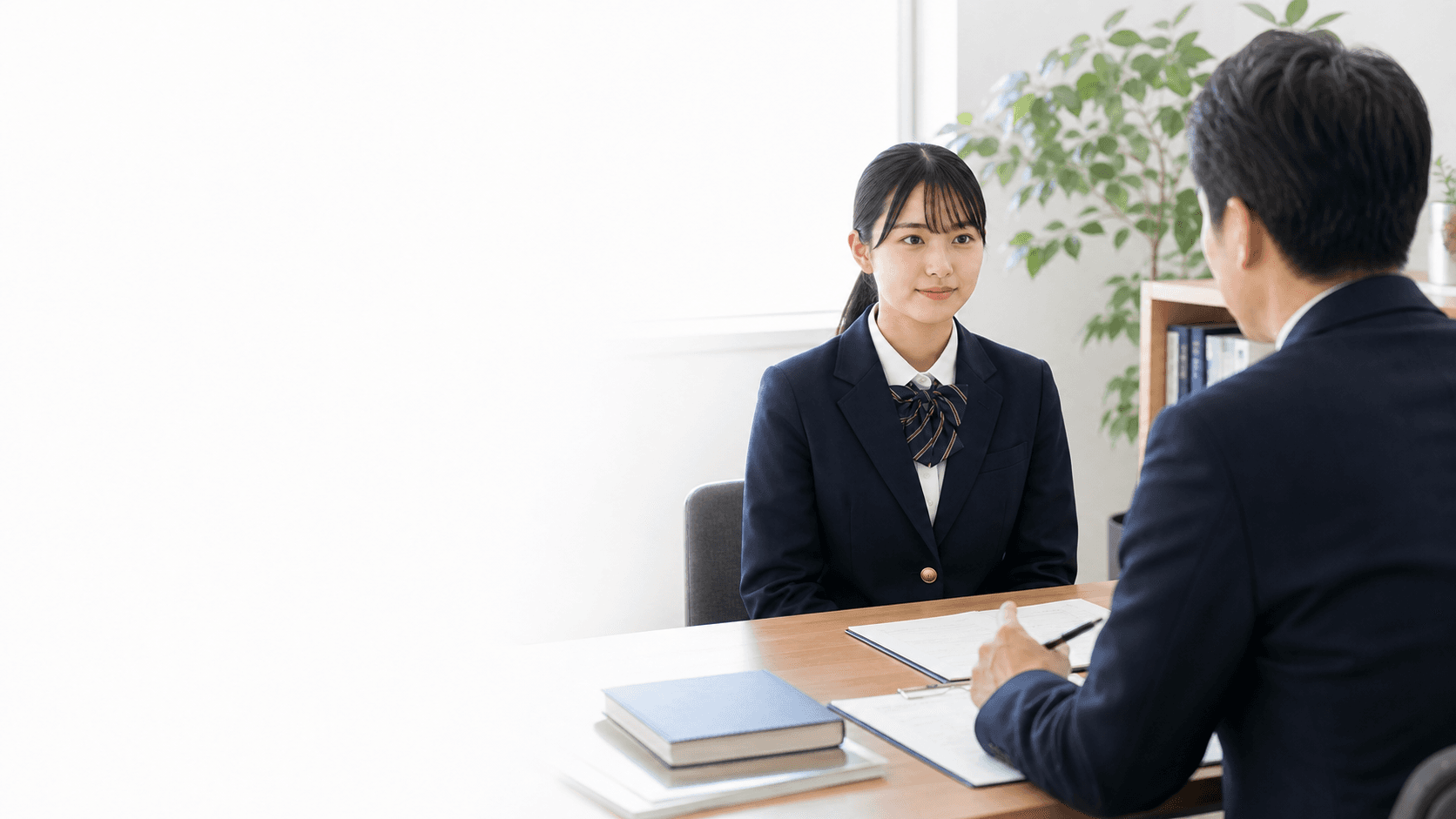 面接練習に臨む受験生のイメージ